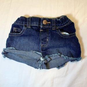 Toddler Girls 3T cutoff blue jean shorts adj waist